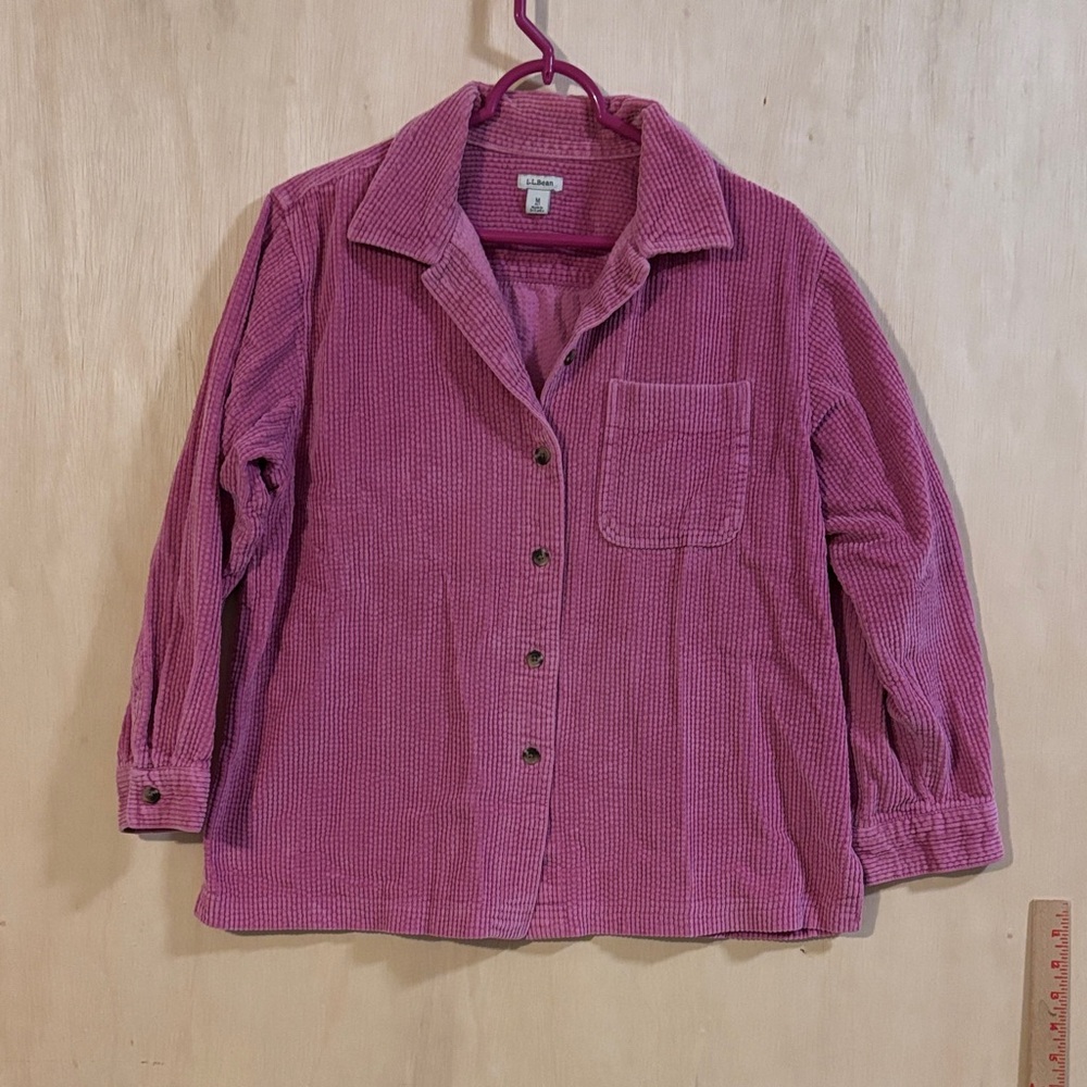 L.L. Bean Women's Mauve Corduroy Shacket. Medium petite